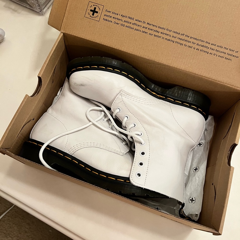 White Dr. Marten boots